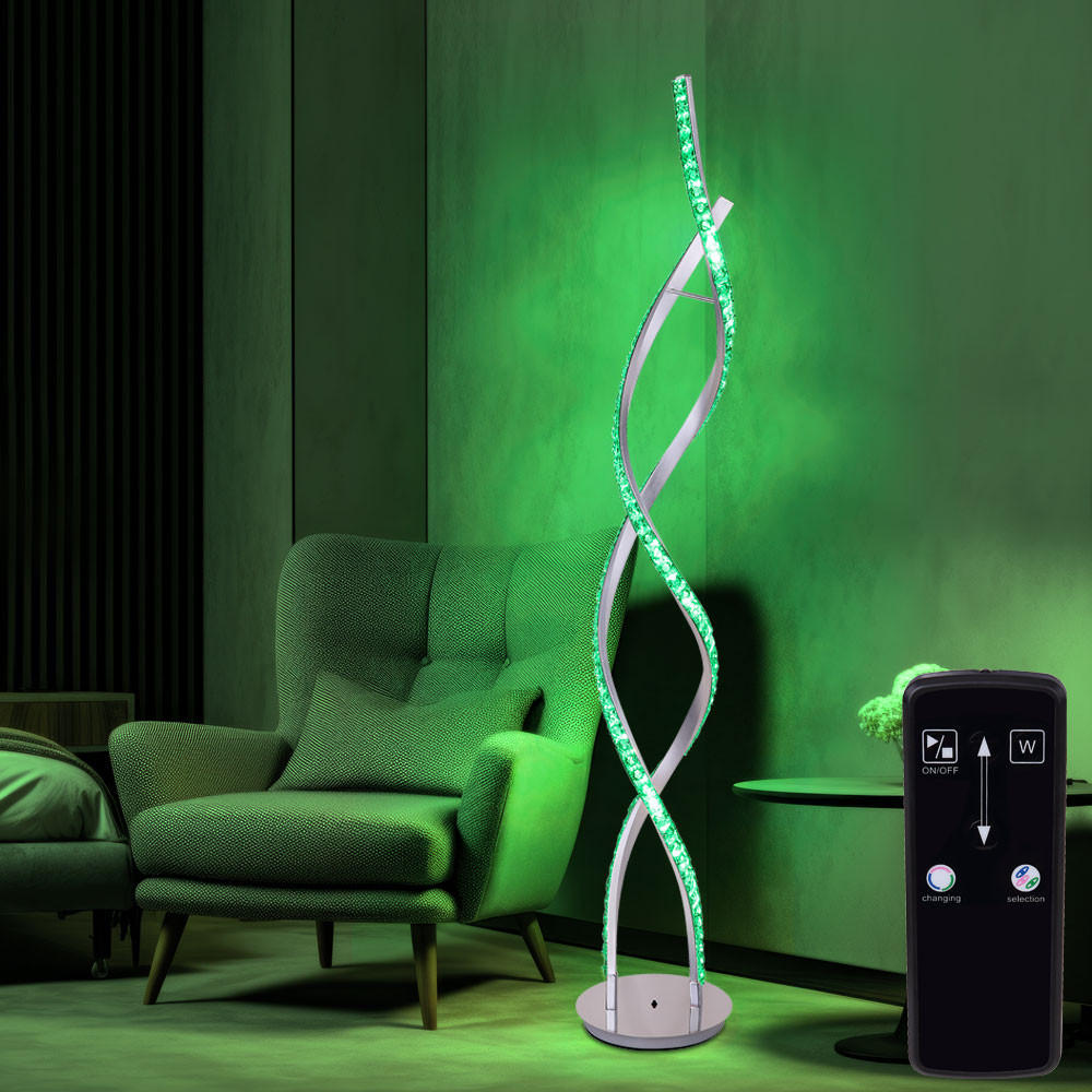 LED STEHLEUCHTE MESCH Chrom Silber - Silberfarben, Metall (20/20/116cm) - Globo Lighting