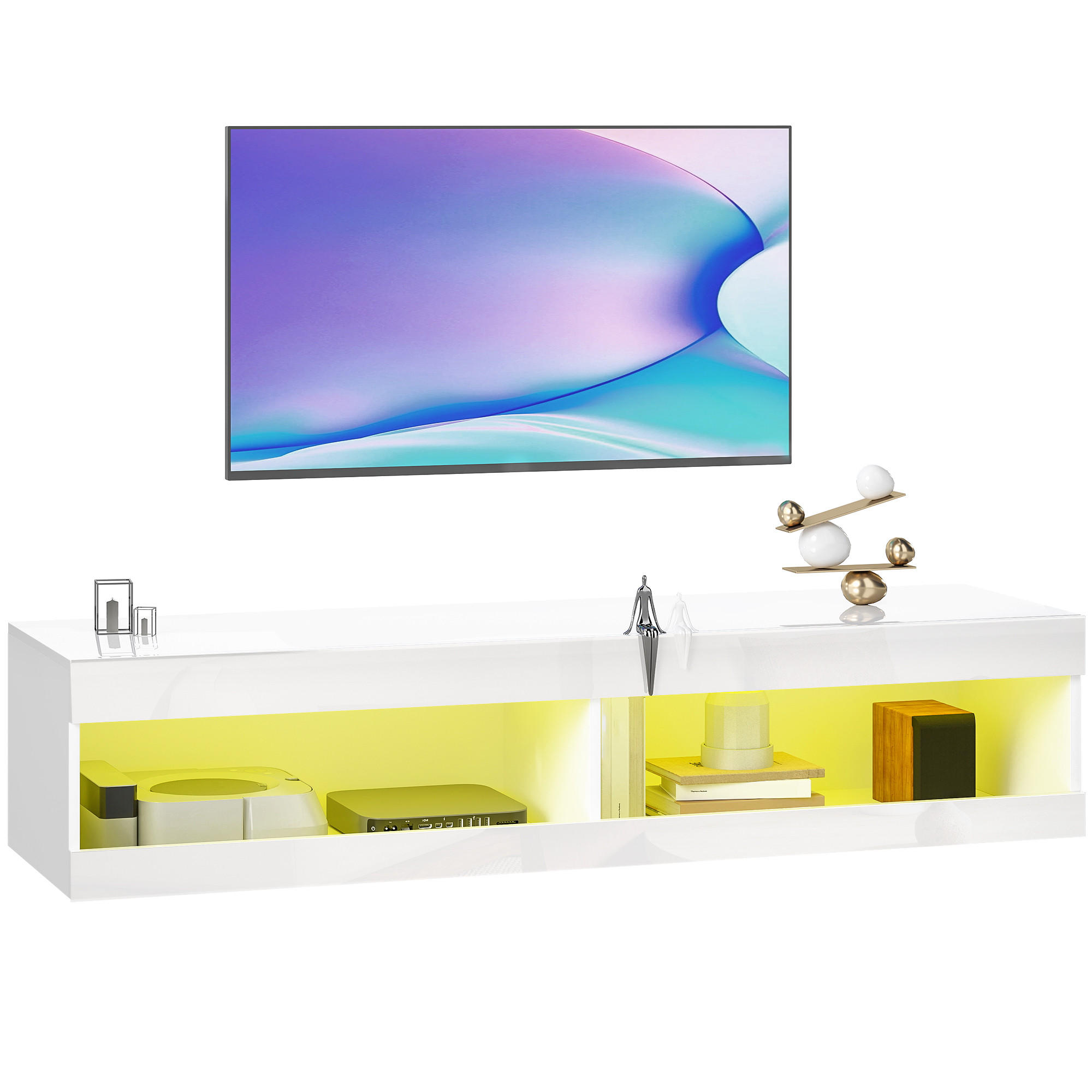 TV-MÖBEL Weiß 1 Stück - Weiß, Holzwerkstoff (140/30/40cm) - GiPP