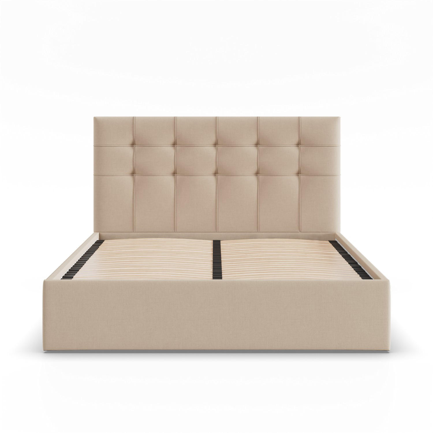 POLSTERBETT MIT KOPFTEIL 160x200 ohne Bettkasten SORIA, Beige - Beige, Textil (160/200cm) - Mebligo