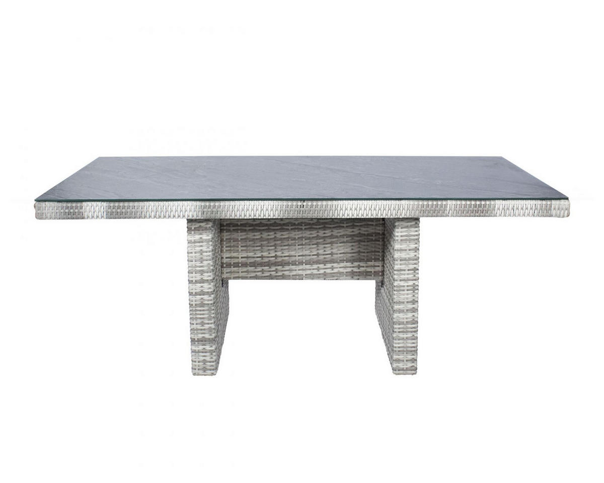 GARTENTISCH Boston 192x90x75cm, Glas-Keramik, Weiß-Grau - Grau, Keramik (90/192/75cm) - dasmöbelwerk