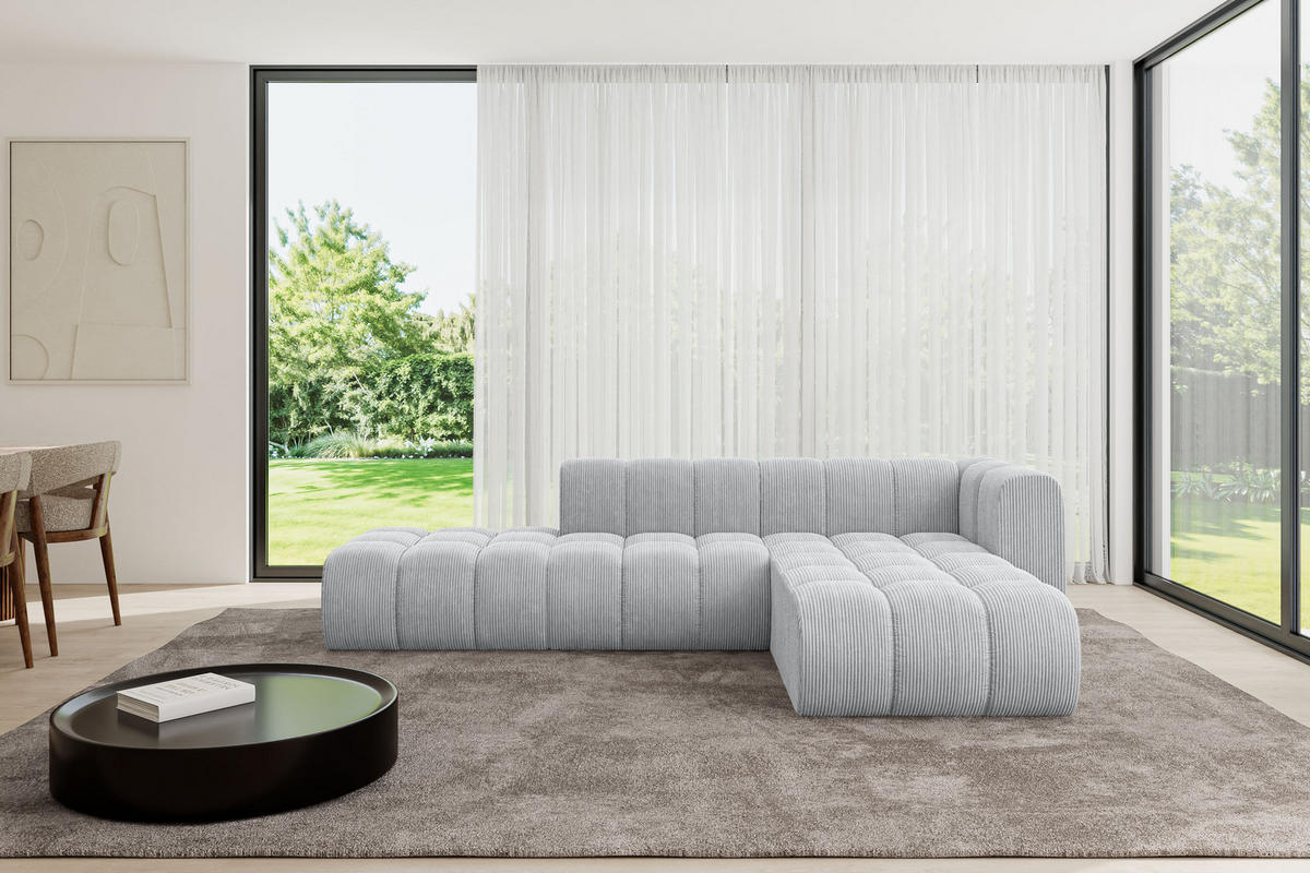 ECKSOFA modulares Sofa Zuvon-L1 - 296x177x70 cm Grau - Grau, Holzwerkstoff/Textil (296/177cm) - ALTDECOR