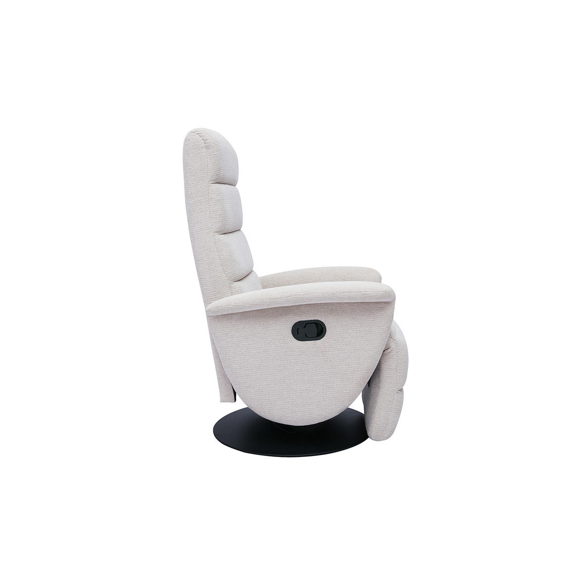 RELAXSESSEL Manuell Beiges Chenille-Gewebe NELSON - Beige, Textil (75/109/72cm) - Miliboo