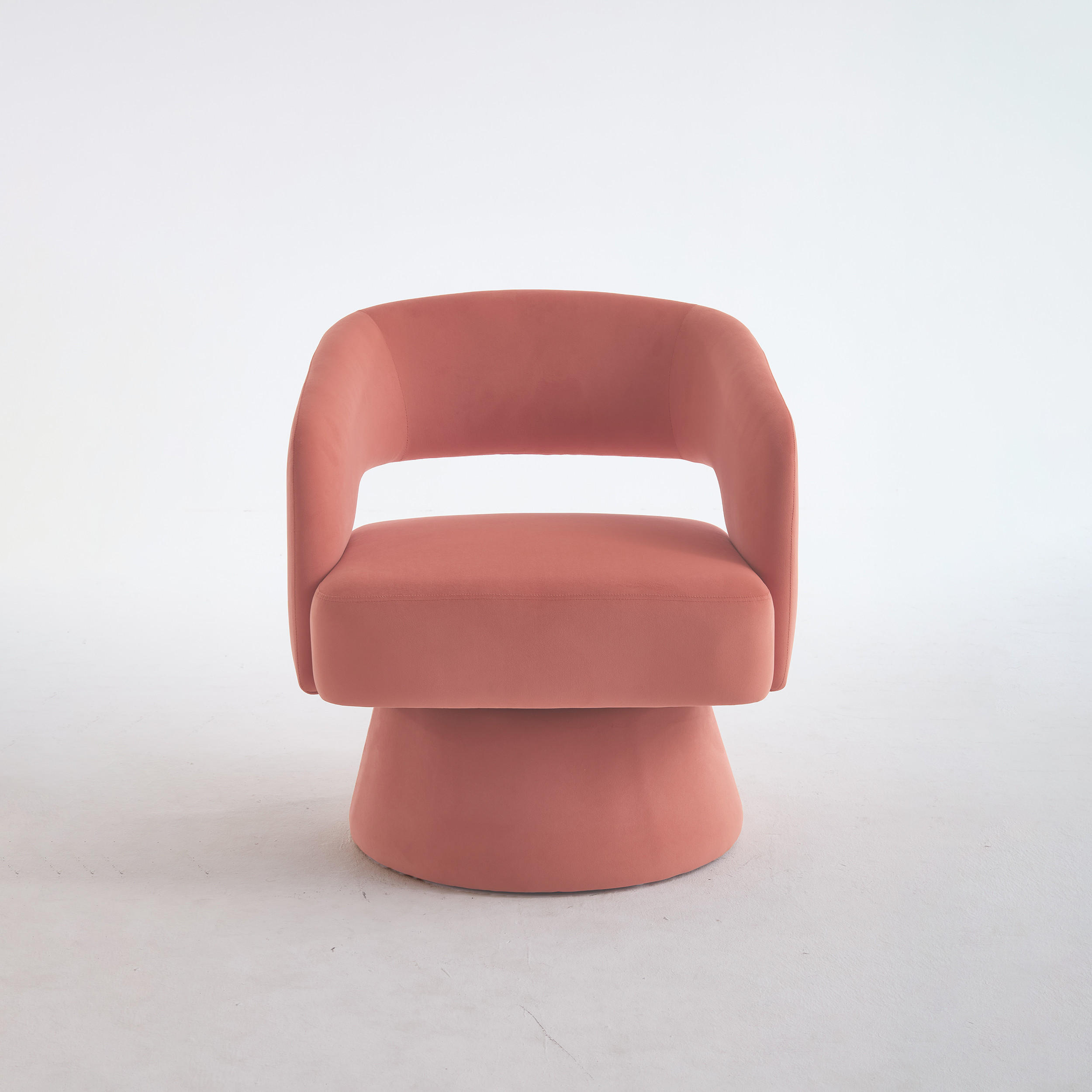 SESSEL Pink mit Drehfuß, Chenille - Rosa, Holzwerkstoff/Textil (66/75/68cm) - CHICFURN