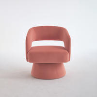 SESSEL Pink mit Drehfuß, Chenille - Rosa, Holzwerkstoff/Textil (66/75/68cm) - CHICFURN