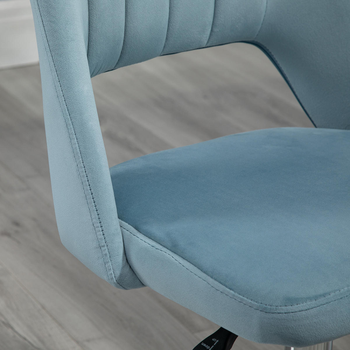 BÜROSTUHL DE-05113 Samtoptik, höhenverstellbar & drehbar Blau - Blau, Metall (60/91/49cm) - ComfortXL