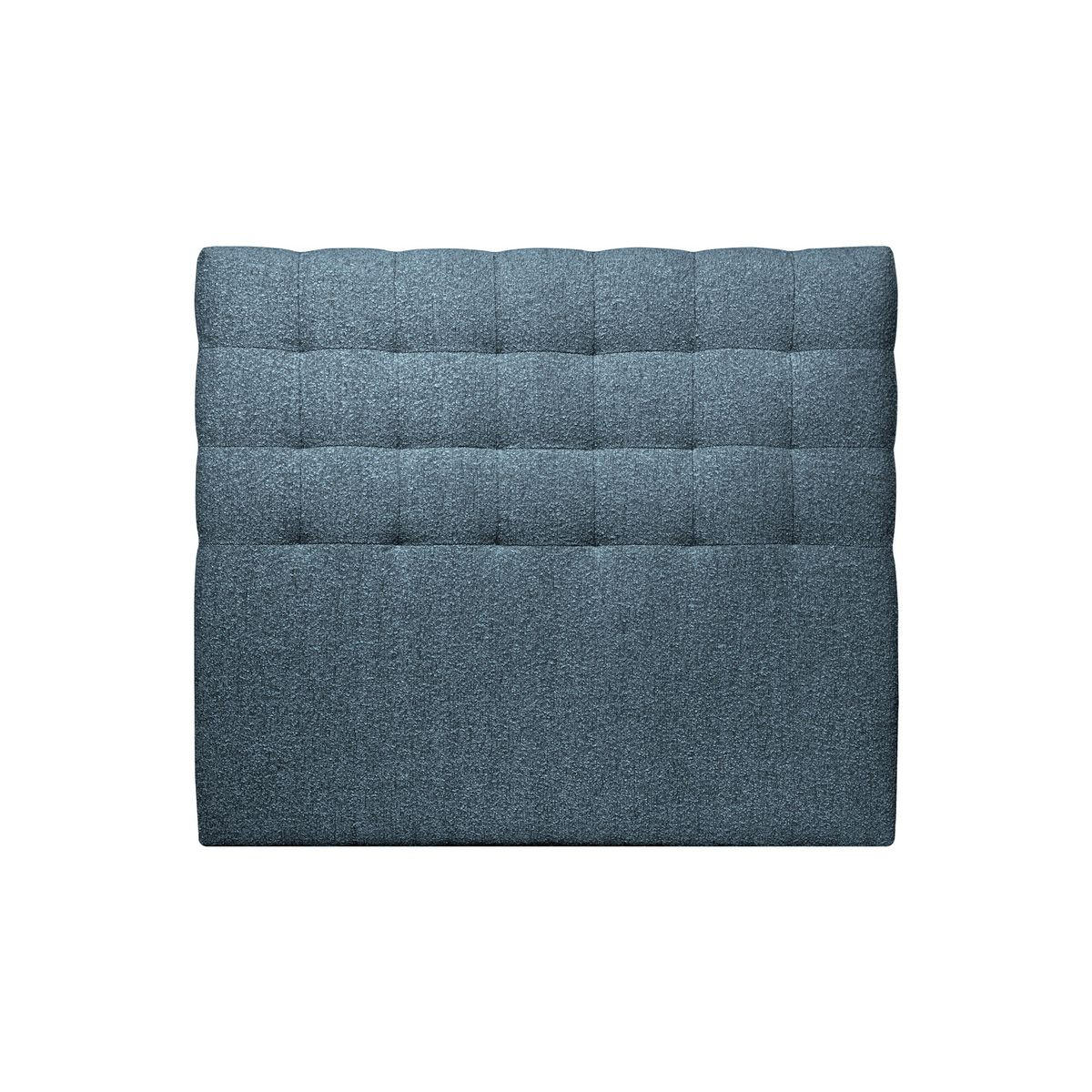 KOPFTEIL gepolstert - Gesteppt – blauer Bouclé-Stoff - 200 cm - Blau/Beige, Karton/Holz (200/120/10cm) - Sommeil de Plomb