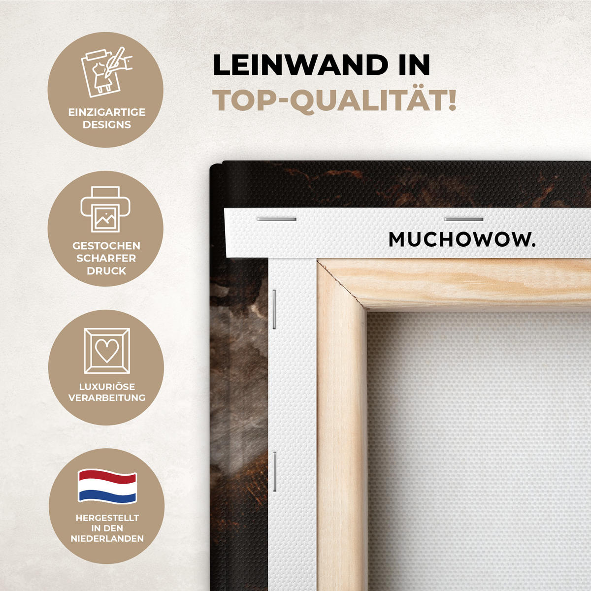 LEINWANDBILD Gold - Lippen - Kunst - Gold - Luxus - Abstrakt Room Decor 30x40 cm - Kupferfarben, Textil (30/40cm) - MuchoWow