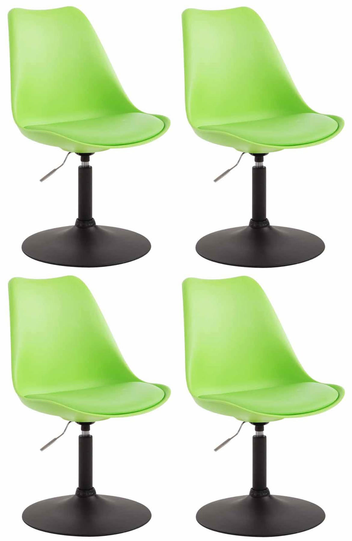 DREHSTUHL 4er Set Kunststoff grün - Schwarz/Grün, Kunststoff/Metall (48/76/57cm) - CLP