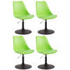 DREHSTUHL 4er Set Kunststoff grün - Schwarz/Grün, Kunststoff/Metall (48/76/57cm) - CLP