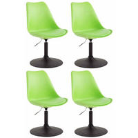 DREHSTUHL 4er Set Kunststoff grün - Schwarz/Grün, Kunststoff/Metall (48/76/57cm) - CLP