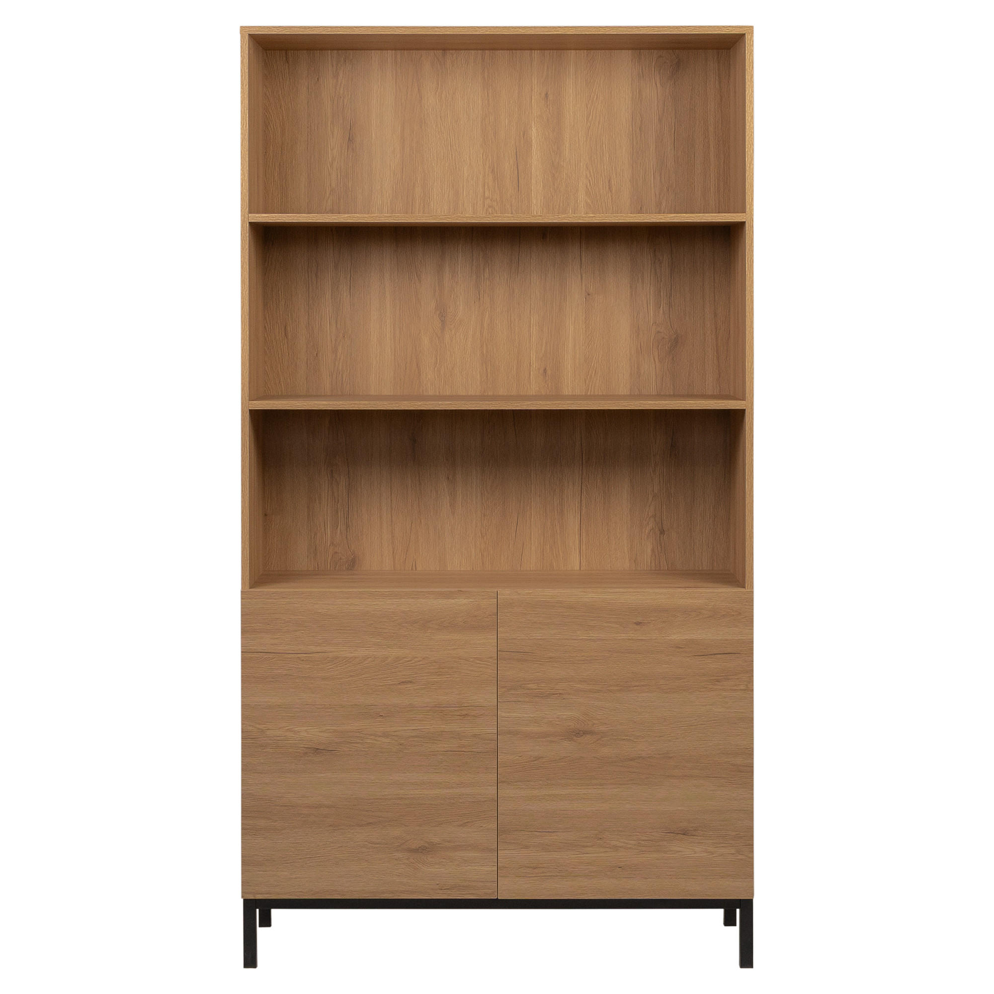 BÜCHERREGAL Kolb Natur 100 cm x 184 cm - Braun, Holzwerkstoff (100/184/35cm) - Kenay Home