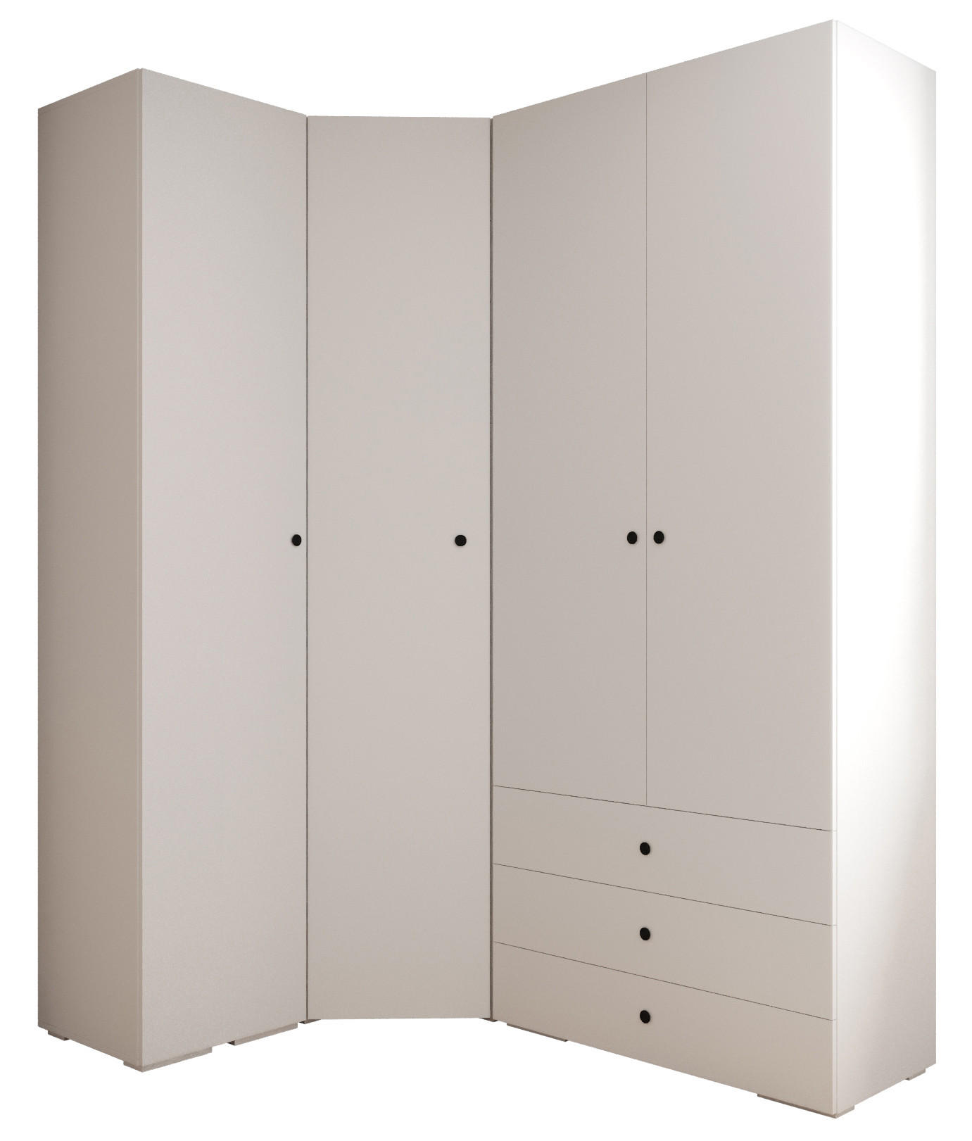 GARDEROBEN-SET 236,7/181,7/47 - Schwarz/Weiß, Holz/Kunststoff (181.7/236.7/47cm) - Abiks Möbel