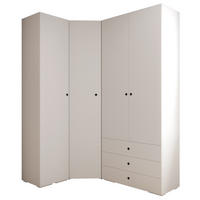 GARDEROBEN-SET 236,7/181,7/47 - Schwarz/Weiß, Holz/Kunststoff (181.7/236.7/47cm) - Abiks Möbel