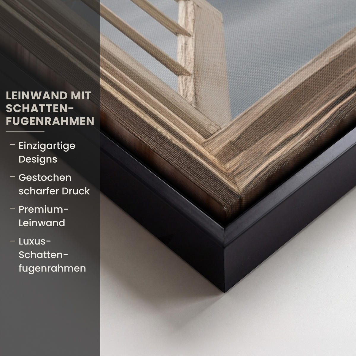 LEINWAND Bilder mit Rahmen - Ausblick - Strand - Dünen - Meer - Natur - 40x60 - Sandfarben, Textil (40/60cm) - MuchoWow