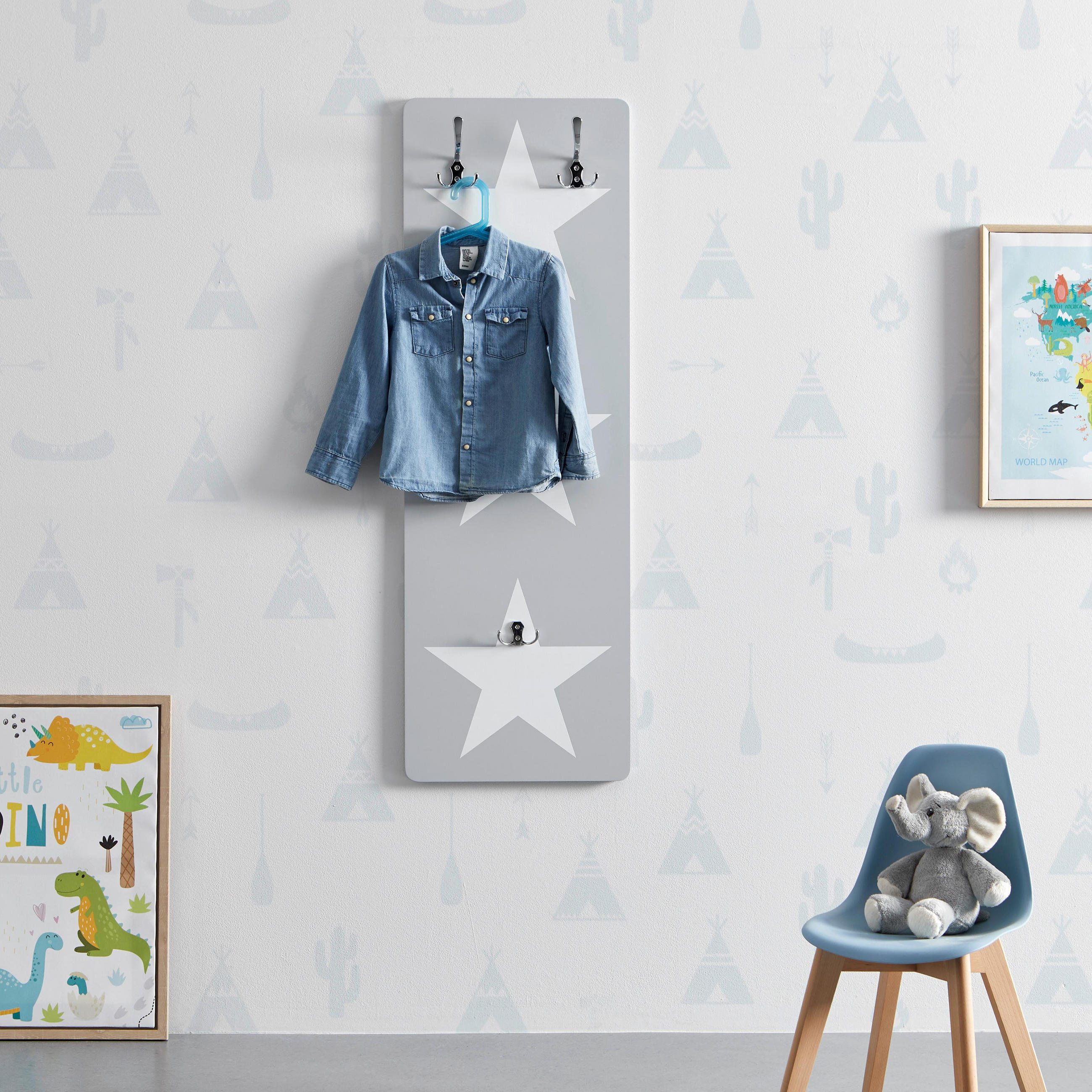 KINDERGARDEROBE Arianna Grau/Weiß - Grau, Metall (40/120/1.5cm)
