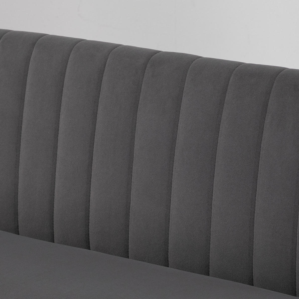 2-SITZER Sofa Zweisitzer, Loveseat mit Leinenoptik, Doppelsofa mit Holzbeine - Dunkelgrau/Naturfarben, Holz/Textil (56.5/77/117cm) - HOMCOM