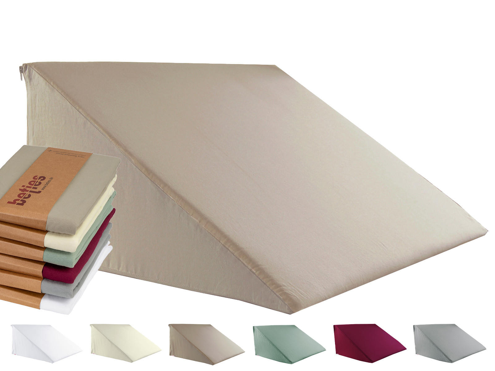 KEILKISSENBEZUG BasicSoft natural-grün 100% Baumwoll-Jersey 62/49/30 cm - Salbeigrün, Textil (49/62cm) - beties Heimtextil