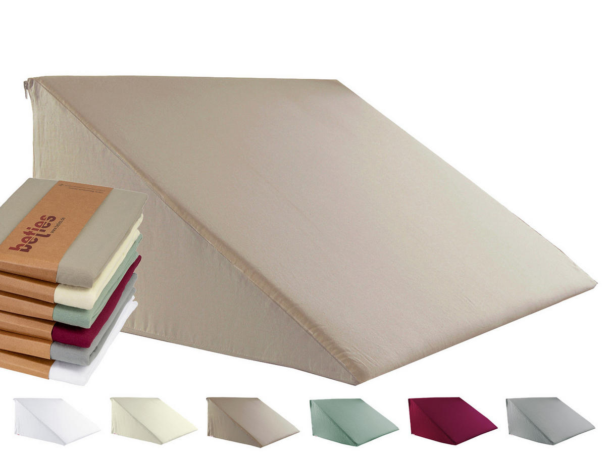 KEILKISSENBEZUG BasicSoft silber-grau 100% Baumwoll-Jersey 62/49/30 cm - Grau, Textil (49/62cm) - beties Heimtextil