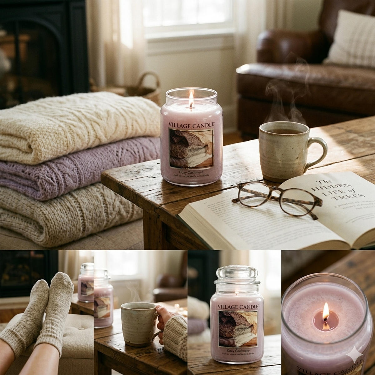 DUFTKERZE Cozy Cashmere Rosa Glas 602 g 2 Dochte - Pink, Glas (15cm) - Village Candle