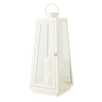 LATERNE + CANDLE LED Weiß - Weiß, Glas (24/59/24cm) - J-Line