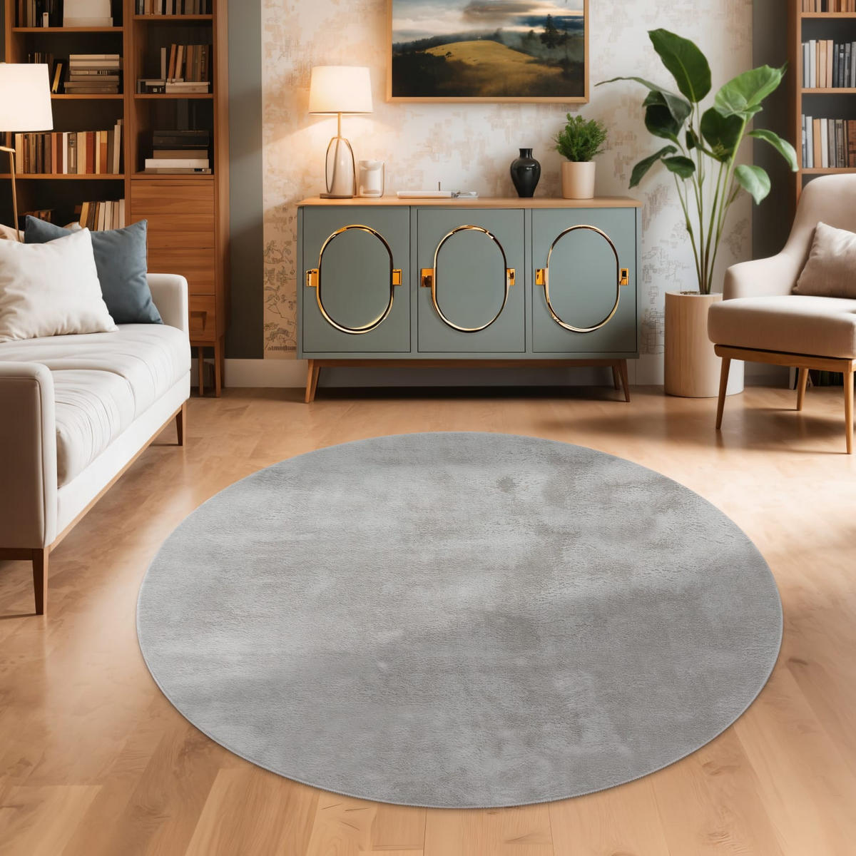 SOFT 380 GRAU 160D - Grau, Kunststoff (160/160cm) - Paco Home