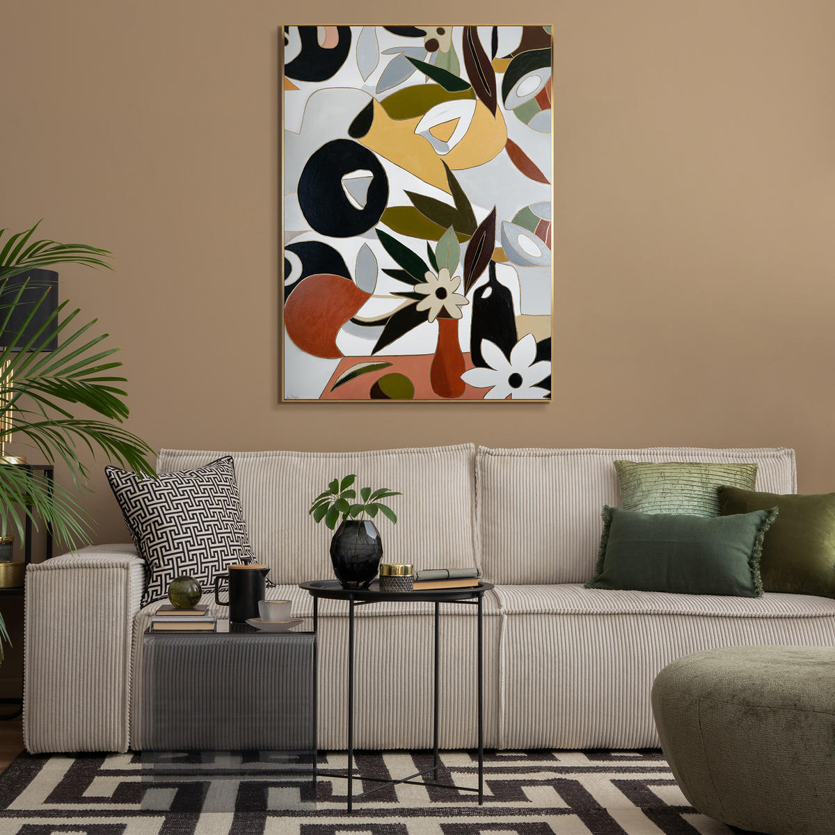 GEMÄLDE Goldene Komposition Schattenfugenrahmen Gold 140x100 cm - Goldfarben, Holz (140/100cm) - YS-art gallery