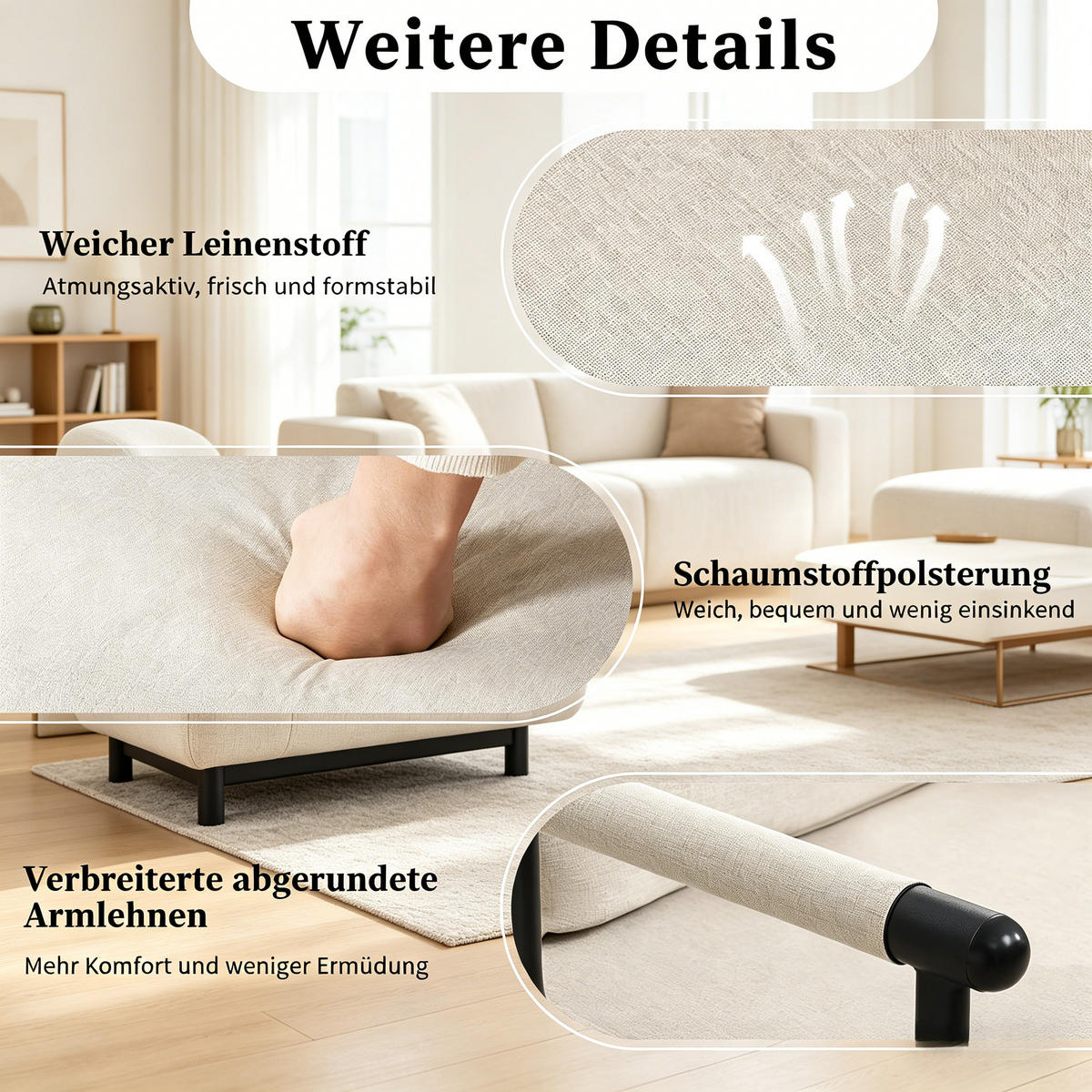 SCHLAFSESSEL 3-in-1, 5-fach verstellbar, DE-42146, Beige - Beige, Metall (75/78/65cm) - ComfortXL