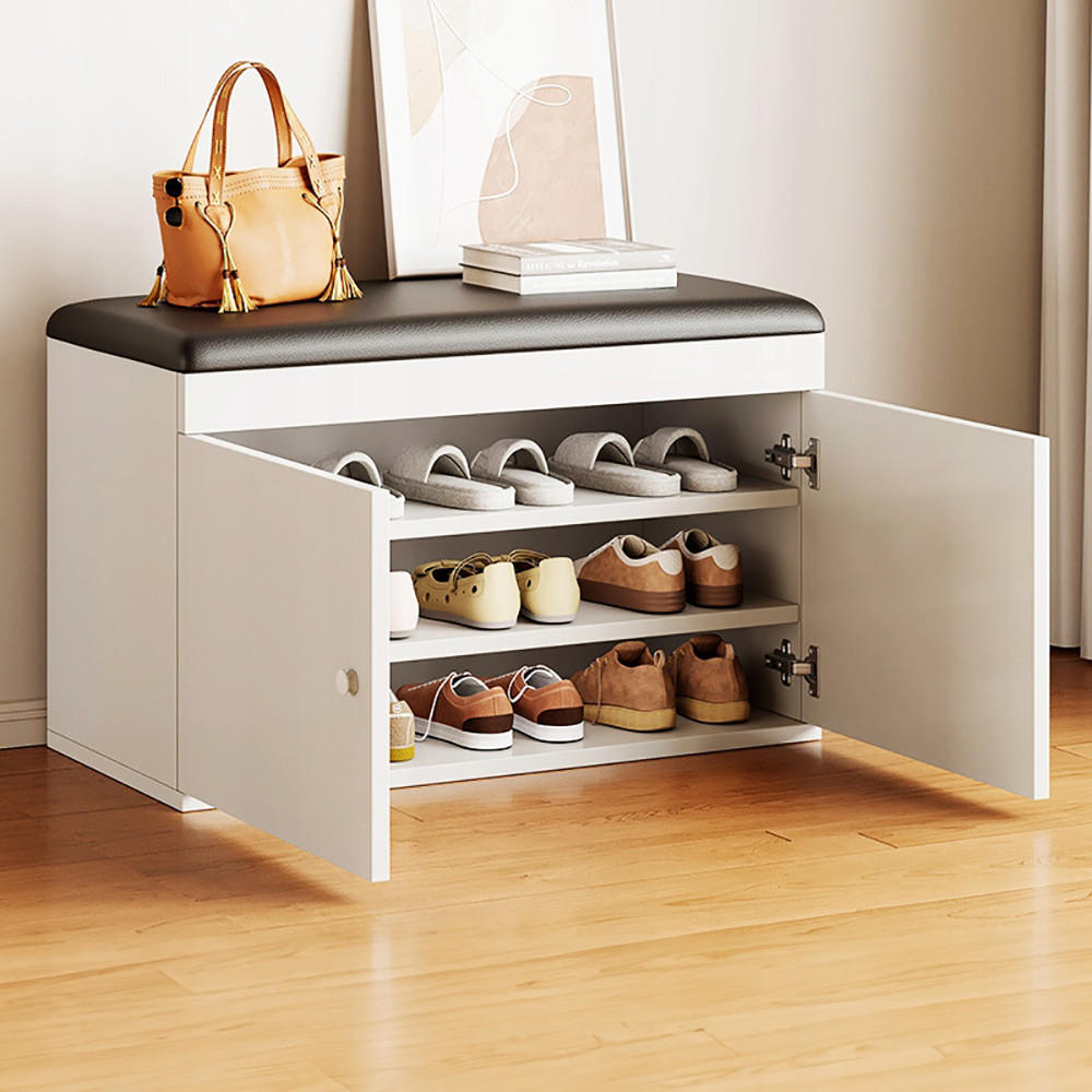 SCHUHSCHRANK modern 60/35/32 cm - Weiß, Holz (60/32cm) - MUVU