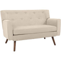 SOFA Arne Cord 2-Sitzer 120x74x81cm Cord Creme Couch - Creme, Kunststoff (120/81/74cm) - DELUKE