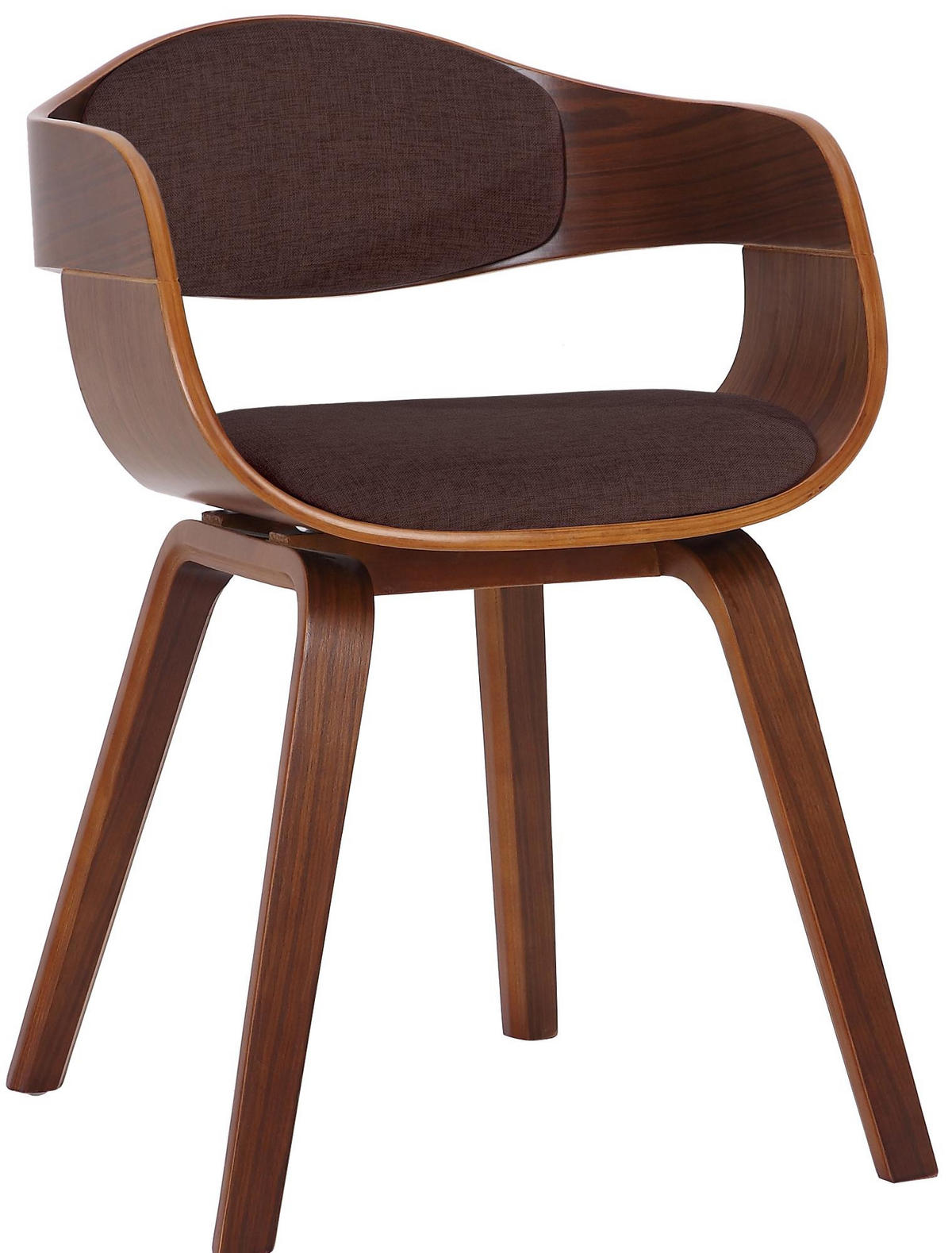 ARMLEHNENSTUHL Stoff Walnuss/Braun - Walnussfarben/Braun, Holz/Textil (49/73/46cm) - CLP