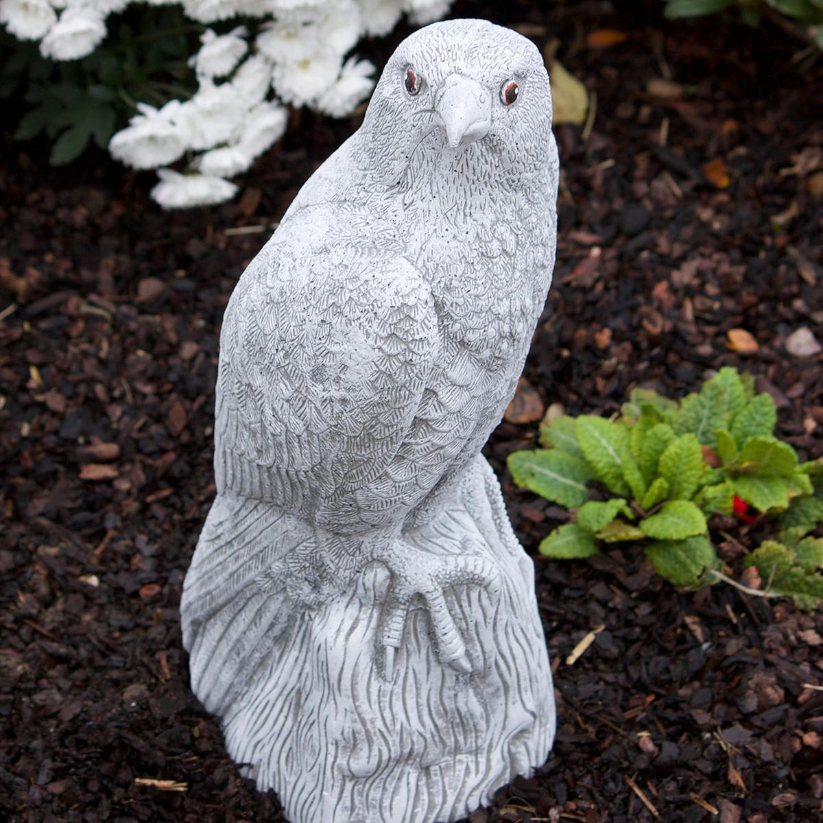 STEINFIGUR Falke, frostfest, massiver Steinguss - Grau, Stein (22/40/22cm) - stoneandstyle