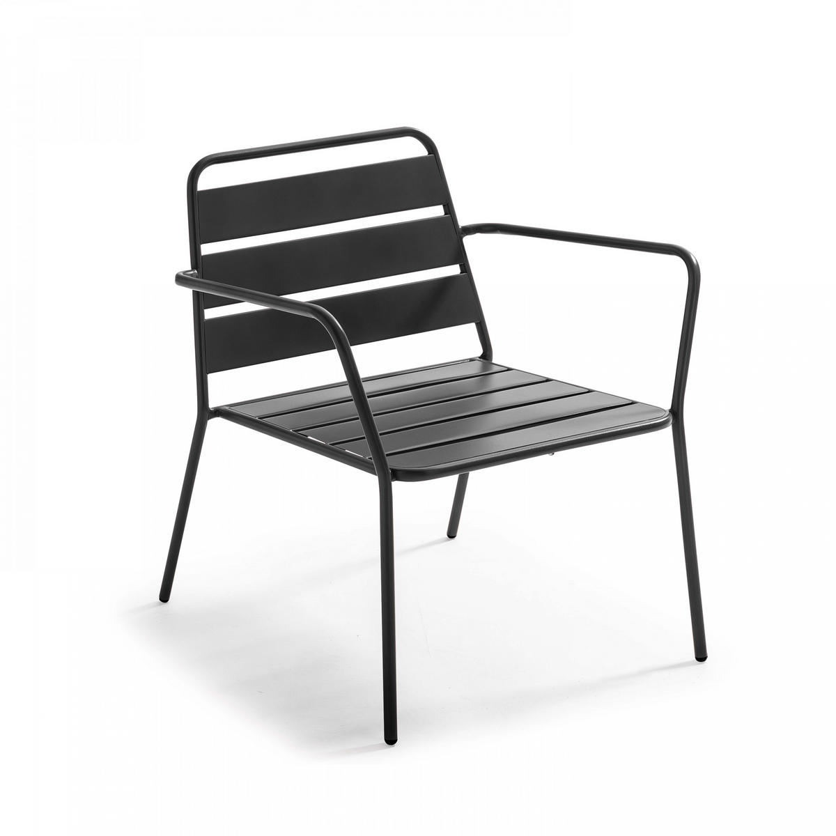 GARTENMÖBEL 5-tlg., Grau - Grau, Metall - Oviala