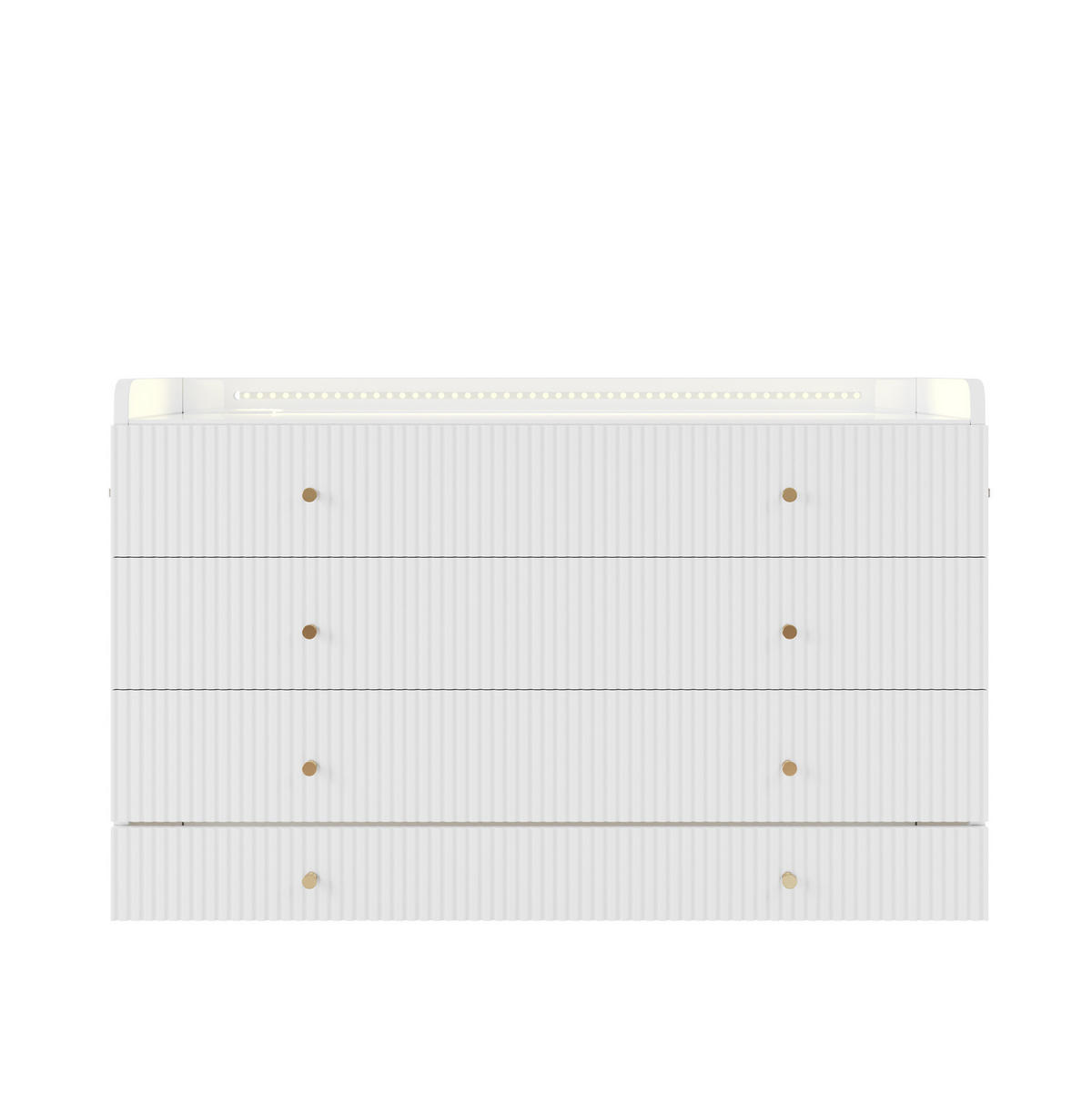 KREVET 140/200 cm s LED rasvjetom, USB priključkom, utičnicom i visokosjajnom pločom, Bijela - bijela, drvni materijal (140/200cm) - Redom