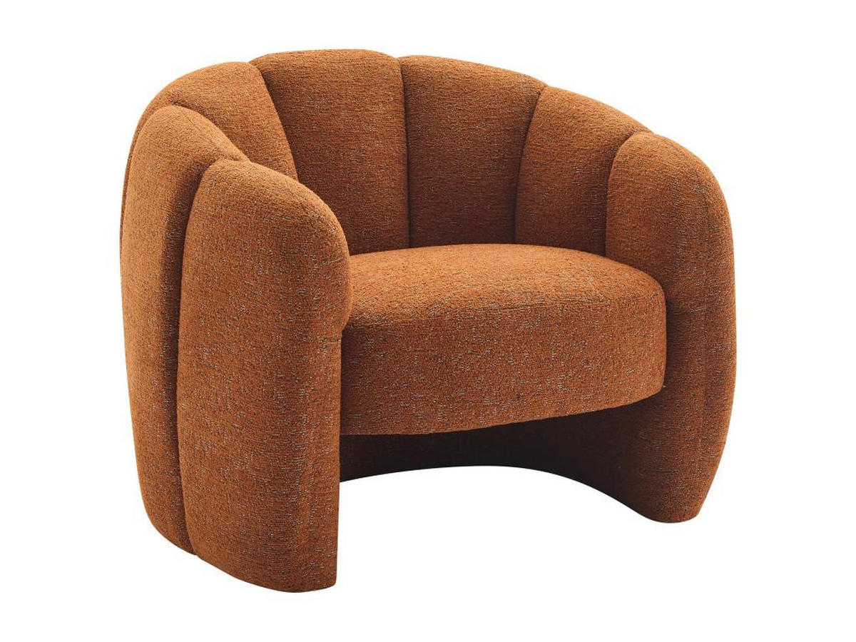 MUSCHELSESSEL - Chenille-Stoff - Terracotta - DELIPO - Braun, Textil (76/73/93cm) - Vente-Unique