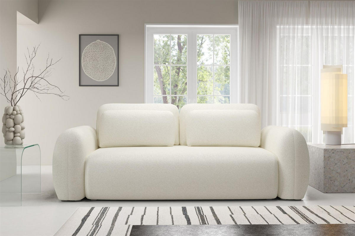 SCHLAFSOFA Gaston - Creme, Holzwerkstoff/Textil (266/95/110cm) - Fun Möbel