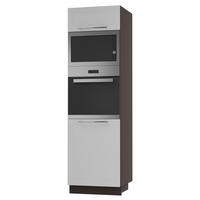 BACKOFEN-HOCHSCHRANK Kvantum D14/RU/60/207 Weiß Matt / Lava Matt 60 / 59 / 207cm - Dunkelgrau/Weiß, Holz/Holzwerkstoff (60/207/59cm) - Feldmann-Wohnen