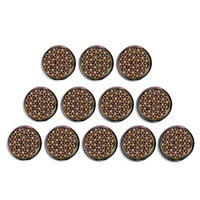 KERAMIKKNÖPFEN Set mit 12 schwarz-goldenen Mandala Keramikknöpfen 40 mm Durchmesser - Goldfarben, Keramik (4/4/6.9cm) - Nacnic