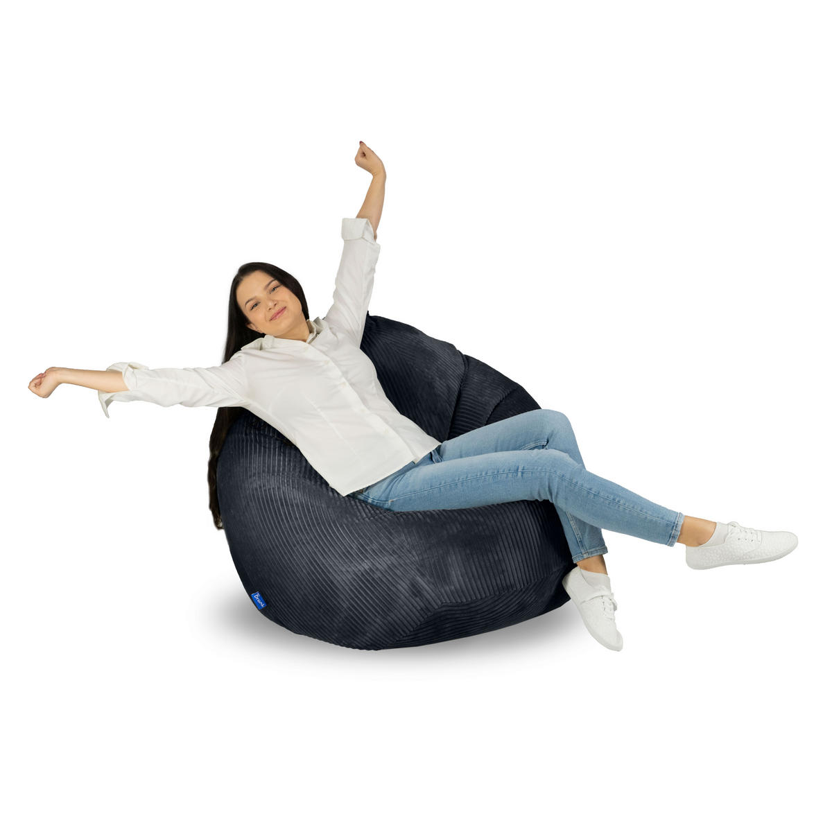 SITZSACK Classico Cord M schwarz - Schwarz, Textil (80/70/80cm) - Bruni