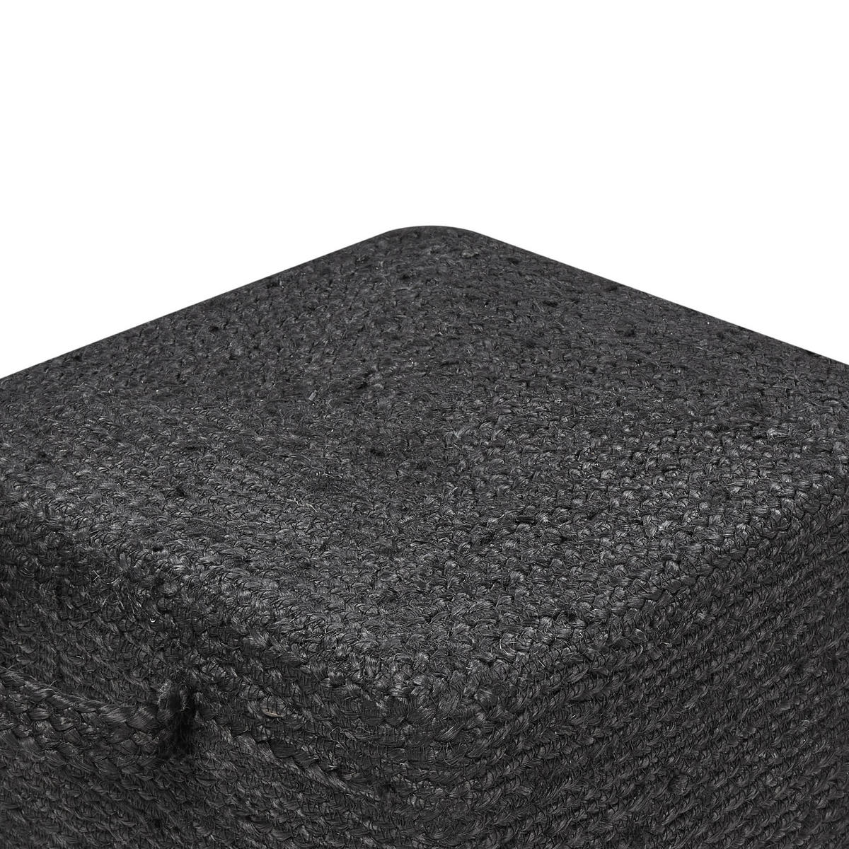POUF Dhadar 45/45/30 cm - Schwarz, Naturmaterialen (45/30/45cm) - Beliani