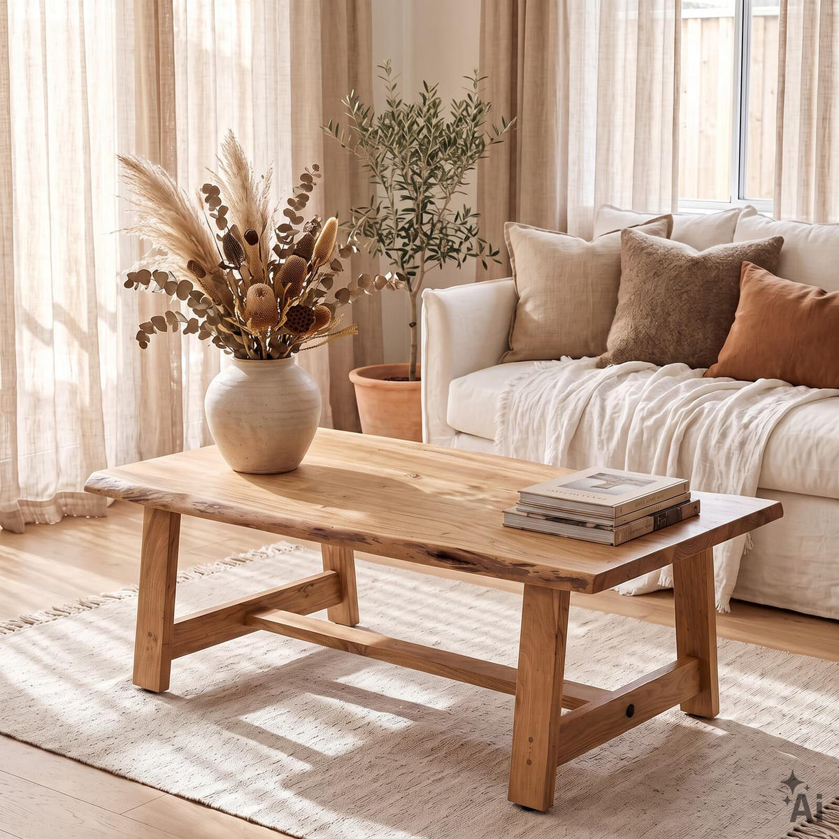 COUCHTISCH RAHUL natur - Naturfarben, Holz (80/120/47cm) - IDIMEX