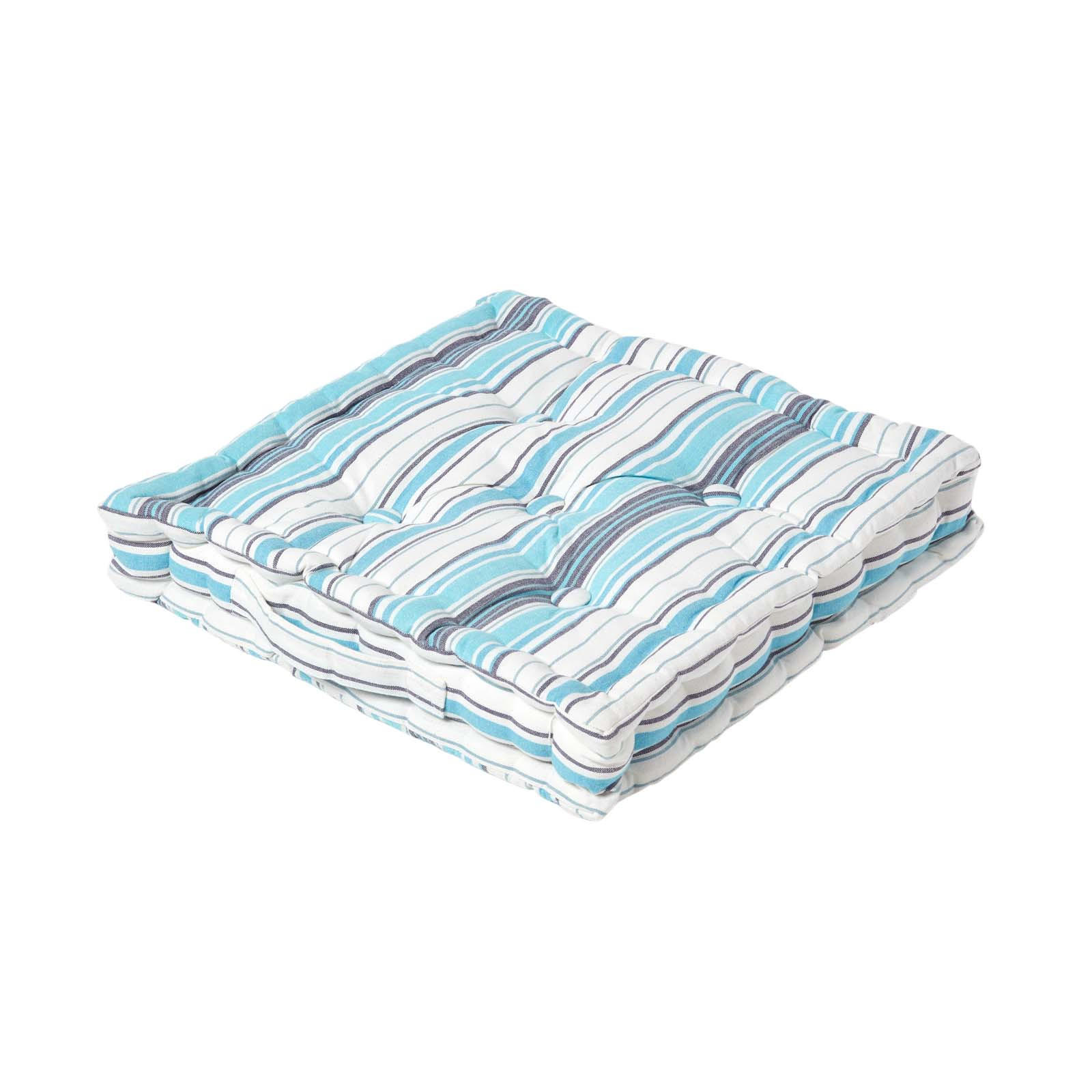SITZKISSEN New England blau-weiß 50/50/10 cm - Blau, Textil (50/50/10cm) - Homescapes
