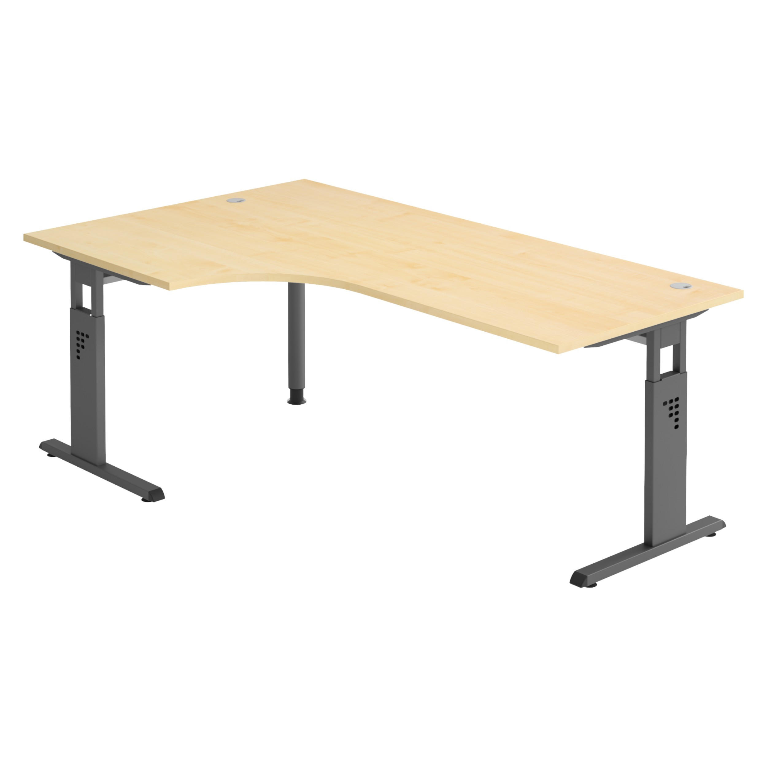 SCHREIBTISCH Serie-O 120/200/74 cm in Ahornfarben/Graphitfarben - Ahornfarben/Graphitfarben, Holzwerkstoff (120/200/74cm) - bümö