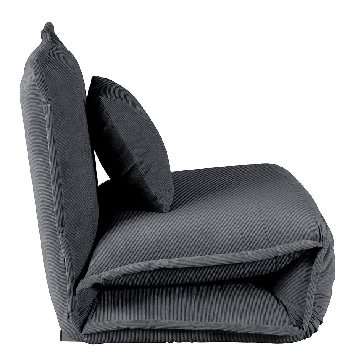 SCHLAFSESSEL - Anthrazit, Textil/Metall (100/73/85cm) - home24