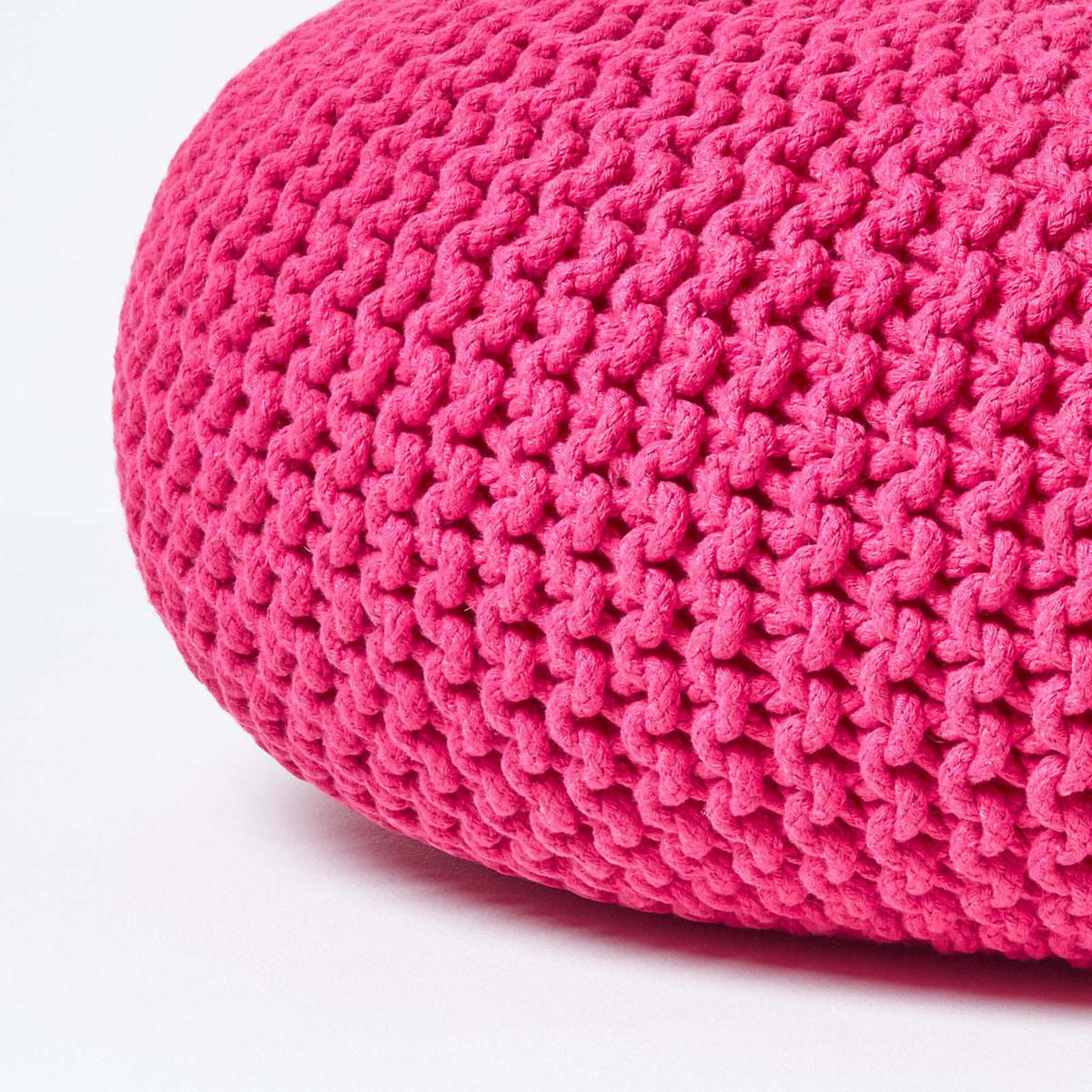 STRICK-POUF pink, Bodenkissen rund 70/70/23 cm - Pink, Textil (70/23/70cm) - Homescapes