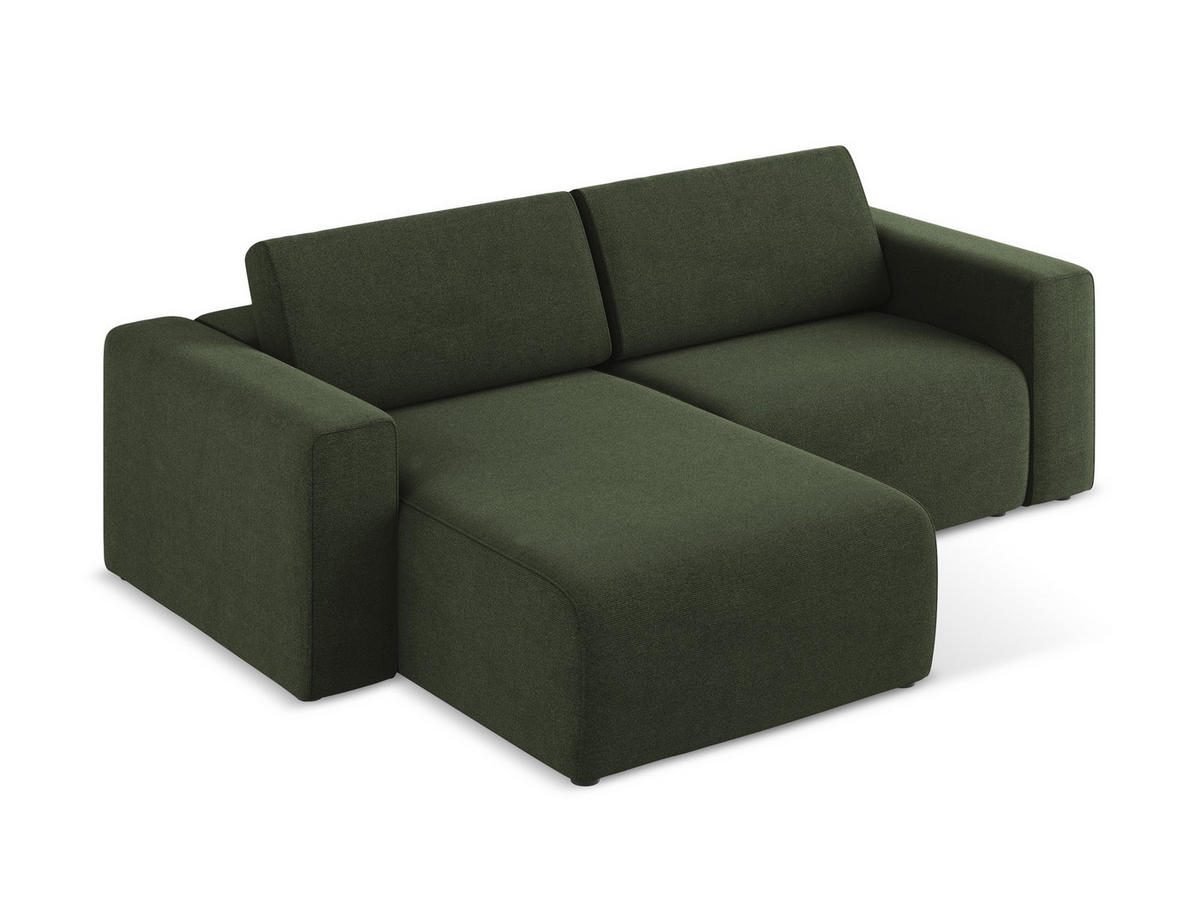 ECKSOFA Links Strukturstoff Stoff Grün - Blau/Schwarz, Kunststoff/Textil (167/224cm) - Makamii