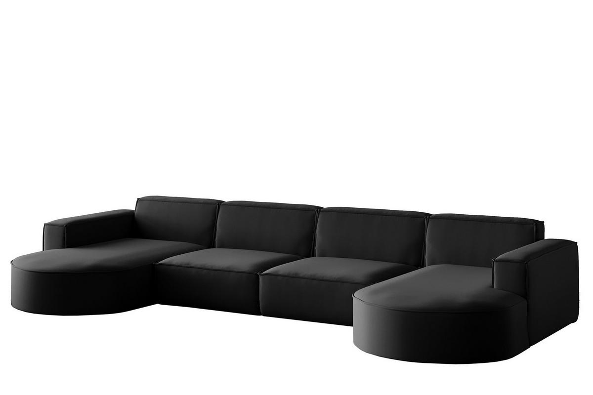 WOHNLANDSCHAFT Palma Xl In Opera - Schwarz, Holzwerkstoff/Textil (382/78/165cm) - Fun Möbel