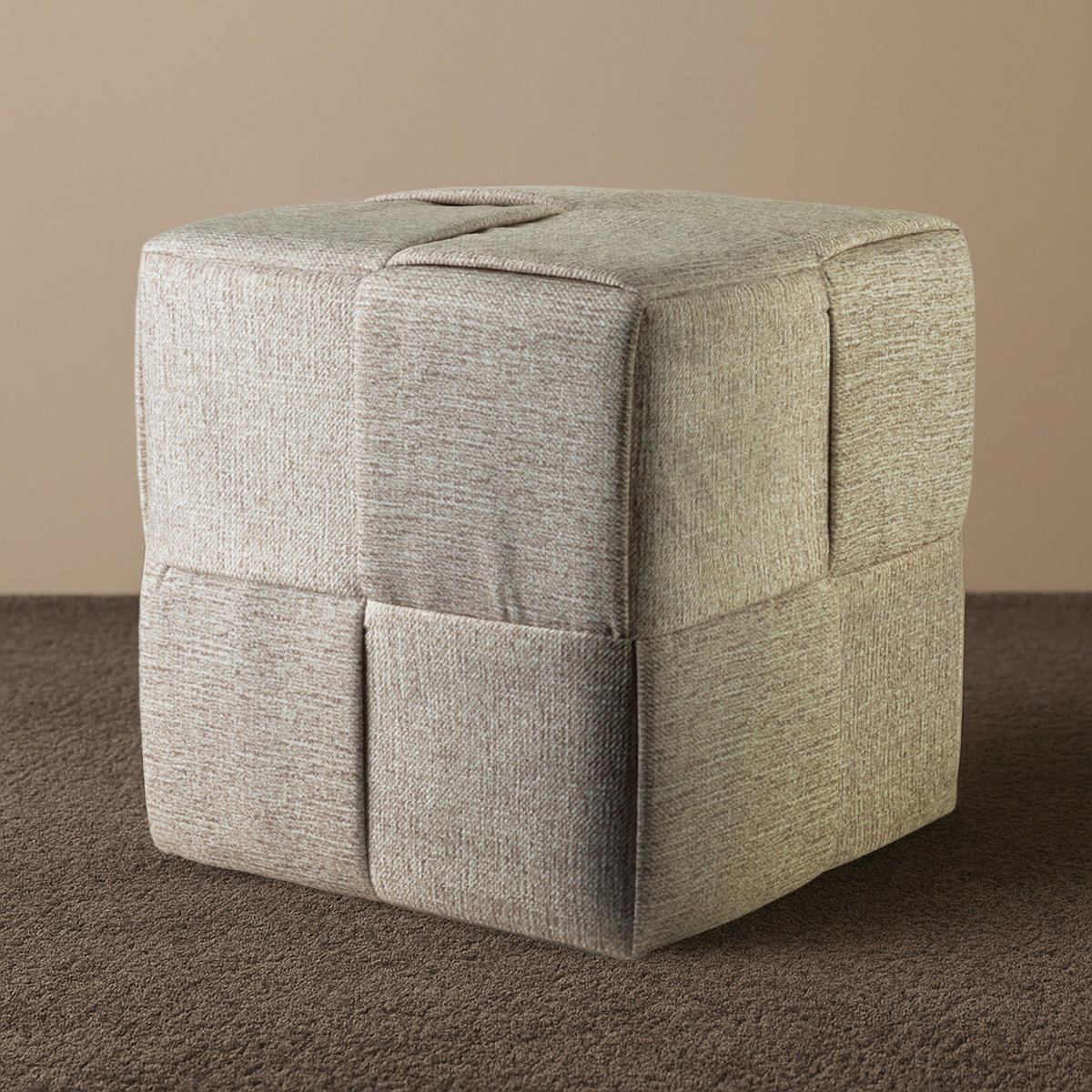 POUF Wiki beige 43/43/43 cm Textil - Beige, Textil (43/43/43cm) - Mondex
