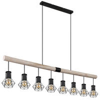 HÄNGELEUCHTE Holz Braun Metall - Braun, Holz (140/13.3/120cm) - Globo Lighting