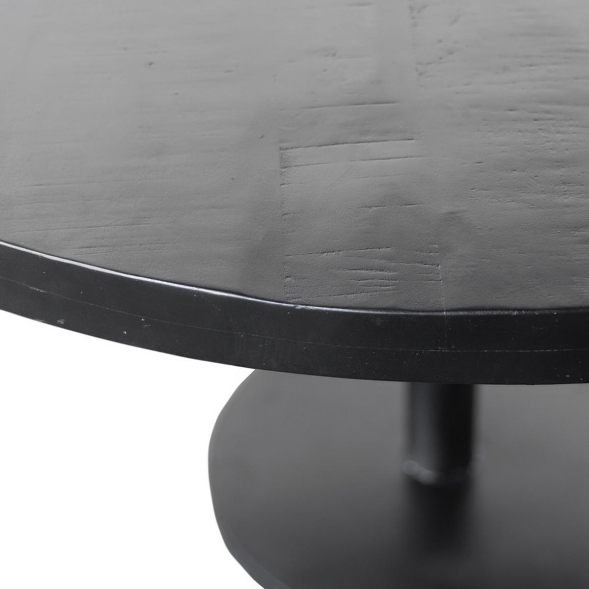 ESSTISCH rund aus Mangoholz 110cm, schwarz - Schwarz, Metall (110/110/78cm) - Giga Meubel