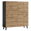 HIGHBOARD Phuket Graphit Schwarz / Eiche Wotan / 120 / 39 / 128 cm - Eiche Wotan/Schwarz, Holz/Holzwerkstoff (120/128/39cm) - Feldmann-Wohnen